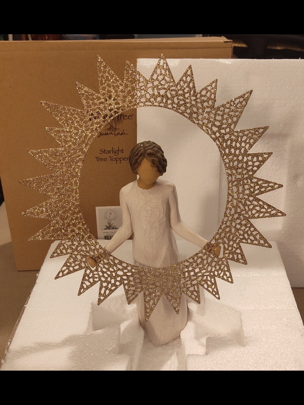 NWT!! Willow Tree With Gold Starlight Tree Topper ( Can Just Sit On A Shelf Too)